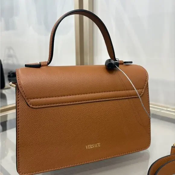 Versace La Medusa Top Handle Crossbody Bag Brown NWT - Picture 3 of 5